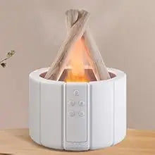 Campfire Flame Aromatherapy Diffuser – Wood Grain Cool Mist Humidifier with Remote Control & Auto Shut-Off
