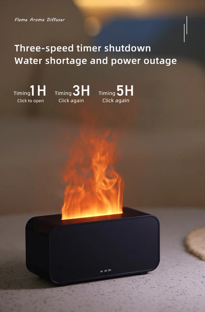 Mini Ultrasonic Aroma Diffuser & Cool Mist Humidifier – LED Flame Effect, Essential Oil Compatible, Quiet Fogger Design