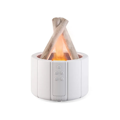 Campfire Flame Aromatherapy Diffuser – Wood Grain Cool Mist Humidifier with Remote Control & Auto Shut-Off