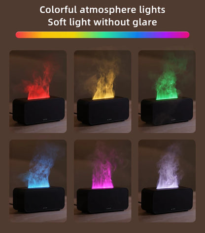 Mini Ultrasonic Aroma Diffuser & Cool Mist Humidifier – LED Flame Effect, Essential Oil Compatible, Quiet Fogger Design