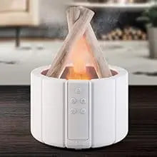Campfire Flame Aromatherapy Diffuser – Wood Grain Cool Mist Humidifier with Remote Control & Auto Shut-Off