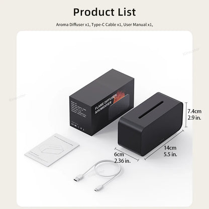 Mini Ultrasonic Aroma Diffuser & Cool Mist Humidifier – LED Flame Effect, Essential Oil Compatible, Quiet Fogger Design