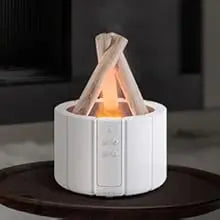 Campfire Flame Aromatherapy Diffuser – Wood Grain Cool Mist Humidifier with Remote Control & Auto Shut-Off